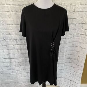 Jeanne Pierre women XL pullover scoopneck short sleeve shift dress black